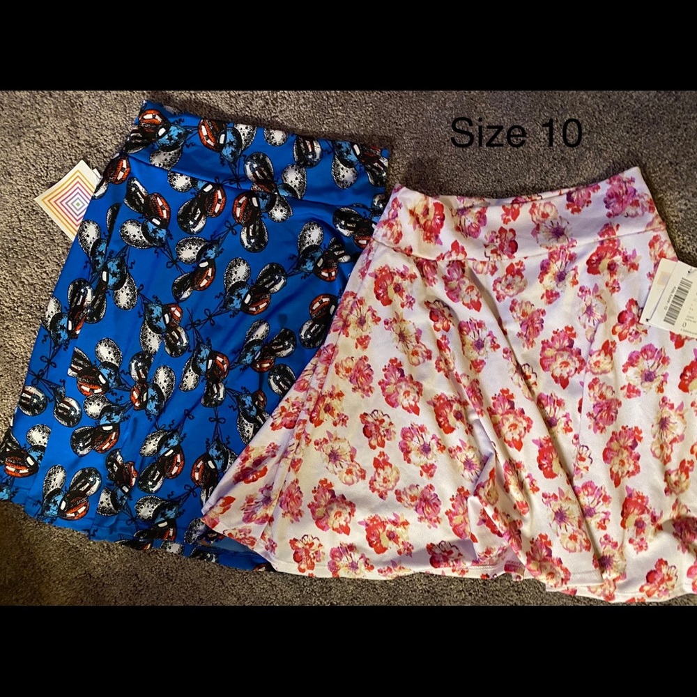 2 LuLaRoe kids azure skirts NWT